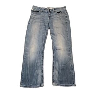 BKE Buckle Womens Jeans Size 29x25 Blue Payton Cutt Off Low Rise Y2K Heavy Stitc